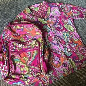 Vera Bradley Matching Shirt + Backpack Set
